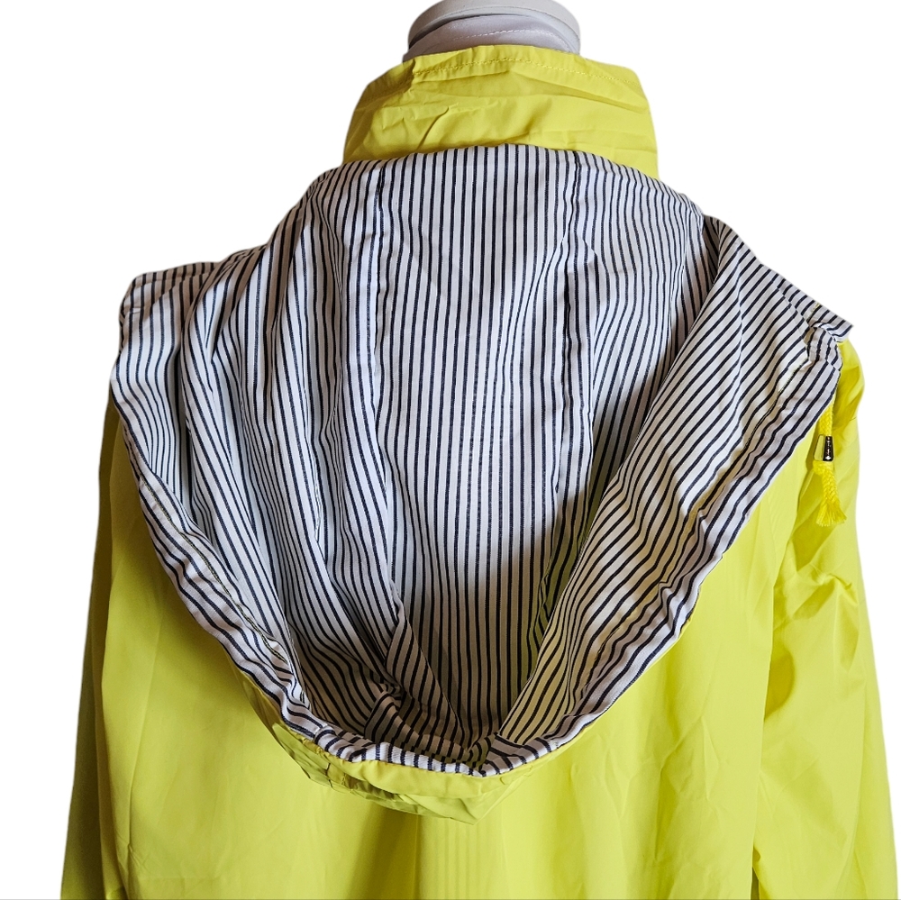 FISOUL Yellow Rain Coat Sz XXL Removable Hood Striped Lining Water-Resistant NWT - Picture 6 of 16